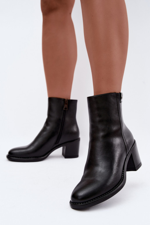 Botines aislados con tacón Vinceza 58655 negro
