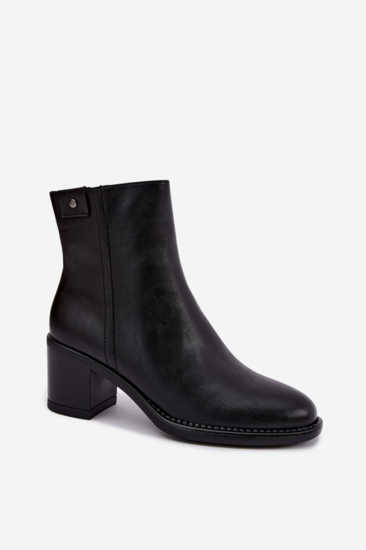 Botines aislados con tacón Vinceza 58655 negro