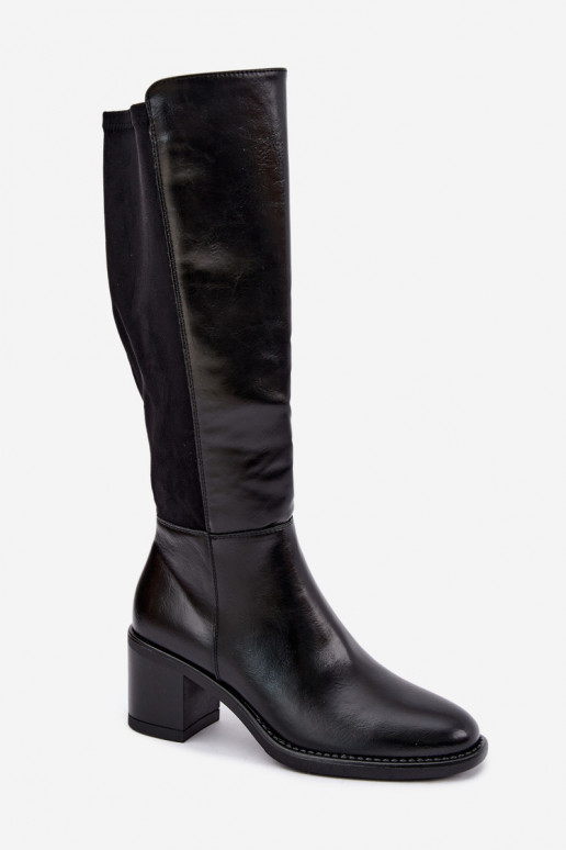 Botas largas aisladas con tacón Vinceza 58652 negro