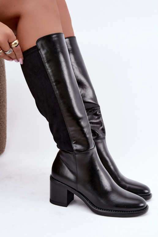 Botas largas aisladas con tacón Vinceza 58652 negro