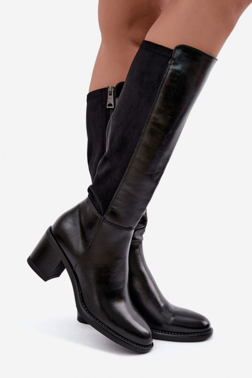 Botas largas aisladas con tacón Vinceza 58652 negro