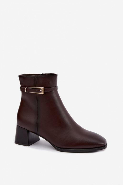 Botines aislados para mujer con hebillas Sergio Leone BT-34 chocolate