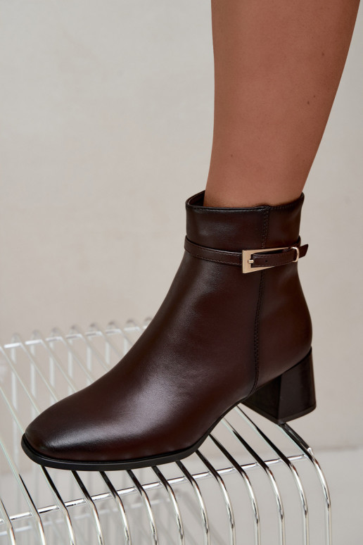 Botines aislados para mujer con hebillas Sergio Leone BT-34 chocolate