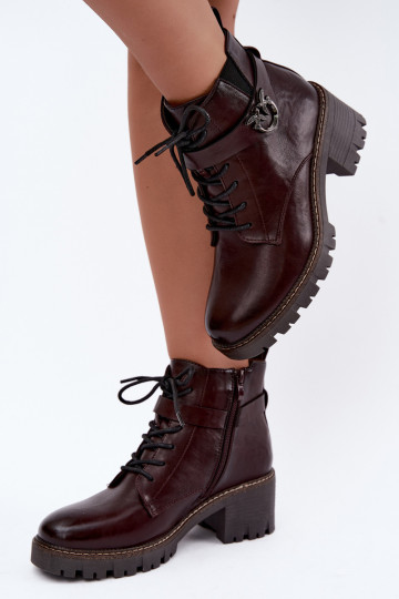 Botines de mujer calentitos en burdeos Calielle