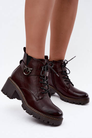 Botines de mujer calentitos en burdeos Calielle 2