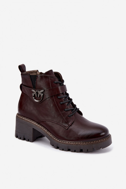 Botines de mujer calentitos en burdeos Calielle