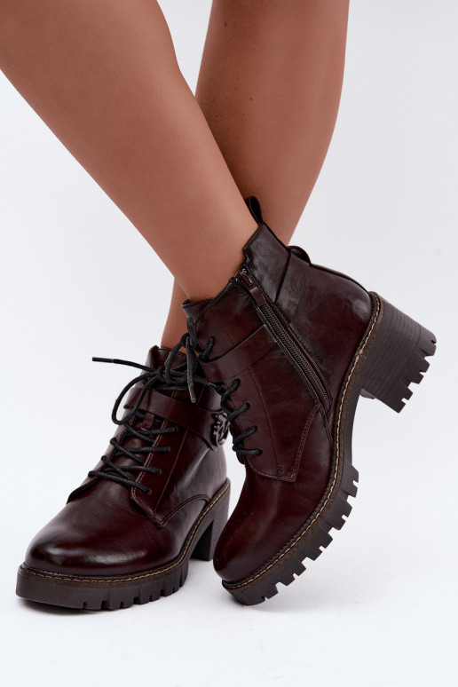 Botines de mujer calentitos en burdeos Calielle