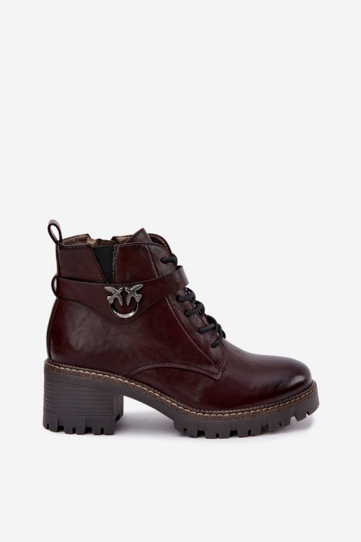 Botines de mujer calentitos en burdeos Calielle