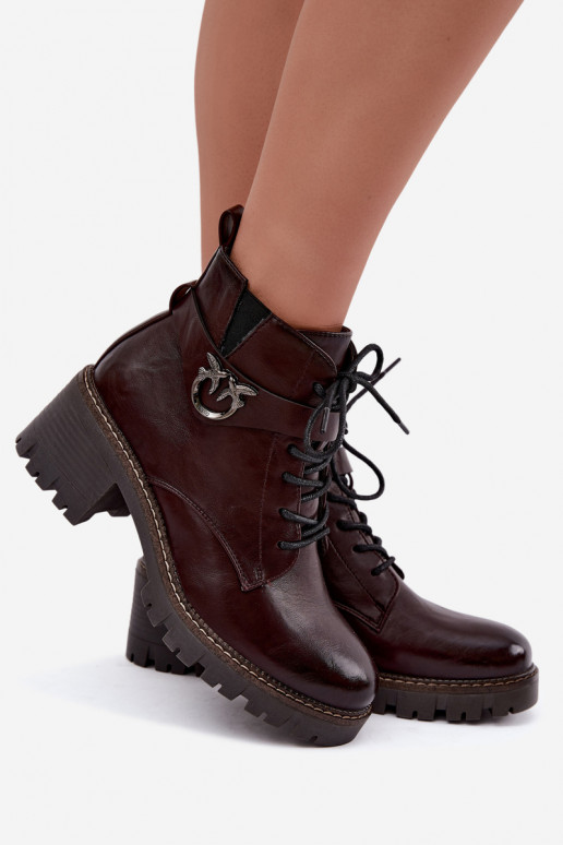 Botines de mujer calentitos en burdeos Calielle