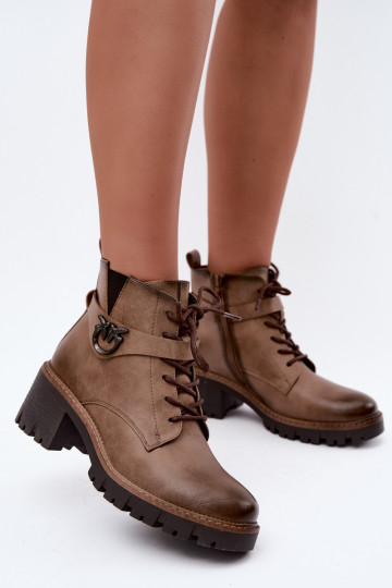 Botines de mujer calentitos en marrón Calielle 2