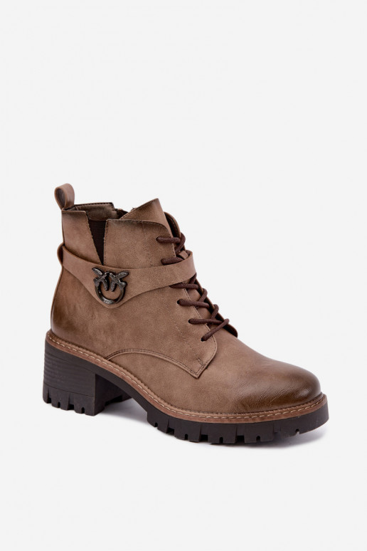 Botines de mujer calentitos en marrón Calielle