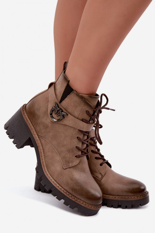 Botines de mujer calentitos en marrón Calielle