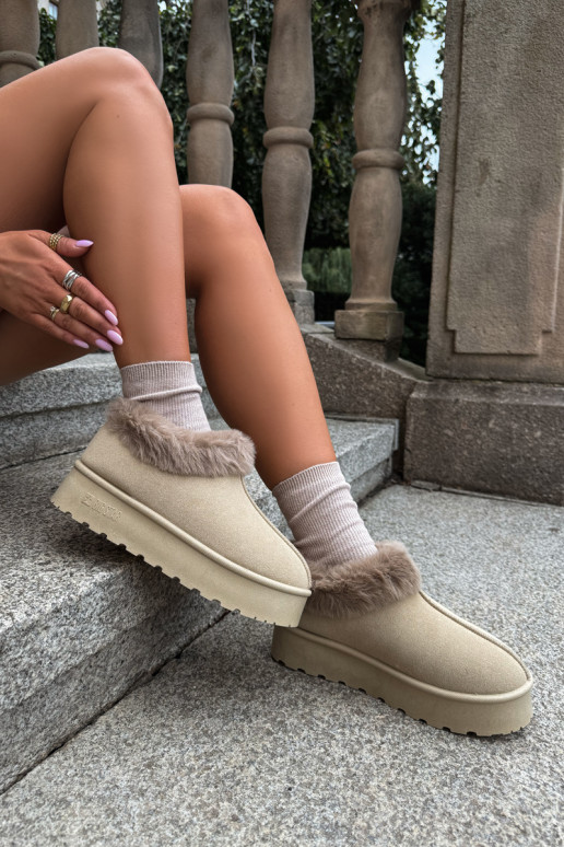 Botas de nieve con plataforma y piel Big Star UU274204 en arena