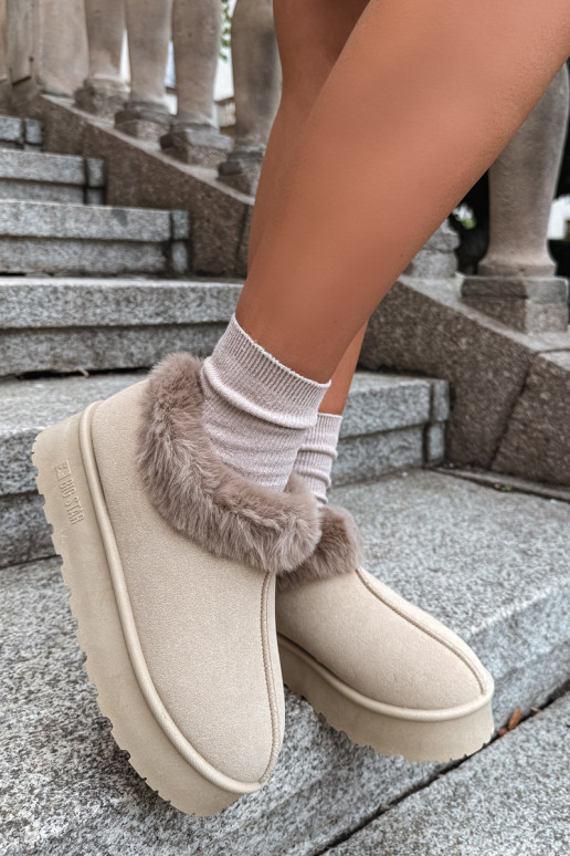 Botas de nieve con plataforma y piel Big Star UU274204 en arena