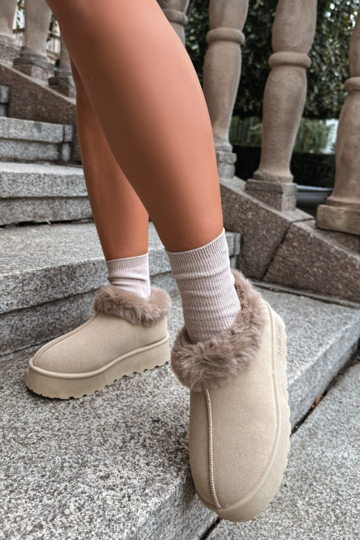 Botas de nieve con plataforma y piel Big Star UU274204 en arena