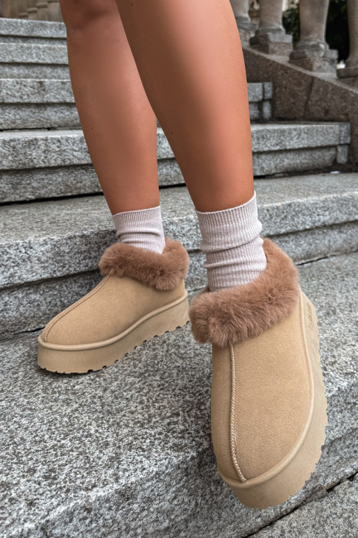 Botas de nieve con plataforma y piel Big Star UU274202 en marrón