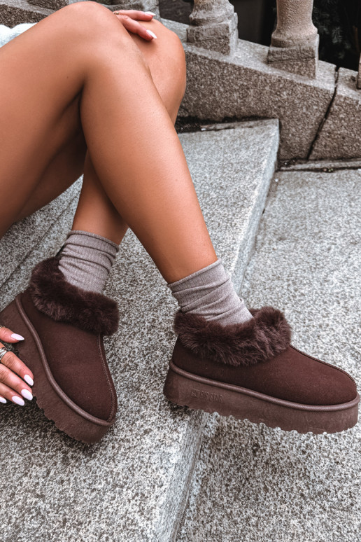 Botas de nieve con plataforma y piel Big Star UU274203 en chocolate