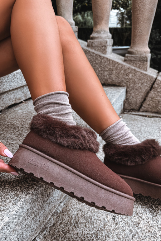 Botas de nieve con plataforma y piel Big Star UU274203 en chocolate