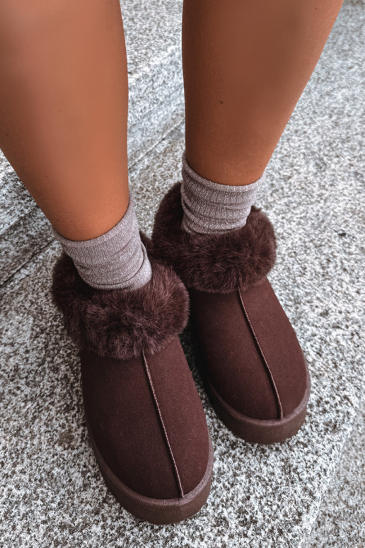 Botas de nieve con plataforma y piel Big Star UU274203 en chocolate