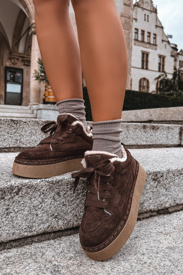 Botas de nieve con plataforma y cordones Big Star UU274188 en chocolate