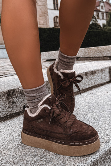 Botas de nieve con plataforma y cordones Big Star UU274188 en chocolate 2