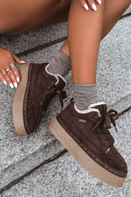 Botas de nieve con plataforma y cordones Big Star UU274188 en chocolate