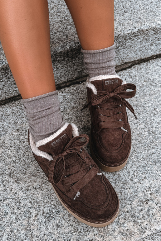 Botas de nieve con plataforma y cordones Big Star UU274188 en chocolate