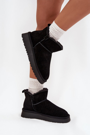 Botas de nieve aisladas de ante sintético con pelo interior Vinceza 97961 negras