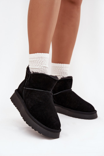 Botas de nieve aisladas de ante sintético con pelo interior Vinceza 97961 negras 2