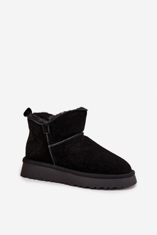 Botas de nieve aisladas de ante sintético con pelo interior Vinceza 97961 negras