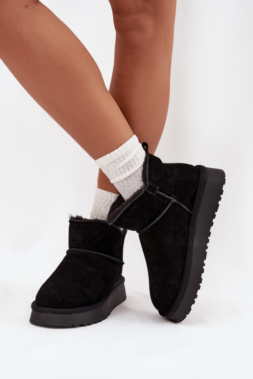 Botas de nieve aisladas de ante sintético con pelo interior Vinceza 97961 negras