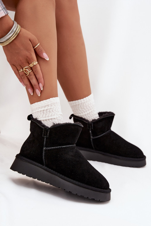 Botas de nieve aisladas de ante sintético con pelo interior Vinceza 97961 negras