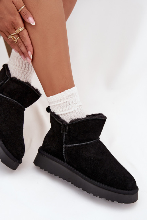 Botas de nieve aisladas de ante sintético con pelo interior Vinceza 97961 negras