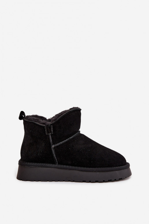 Botas de nieve aisladas de ante sintético con pelo interior Vinceza 97961 negras