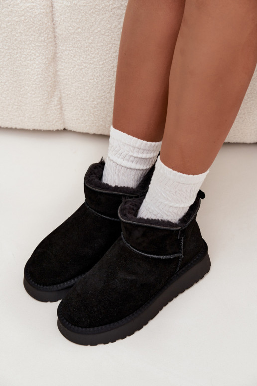 Botas de nieve aisladas de ante sintético con pelo interior Vinceza 97961 negras