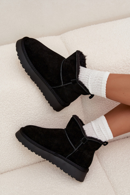 Botas de nieve aisladas de ante sintético con pelo interior Vinceza 97961 negras