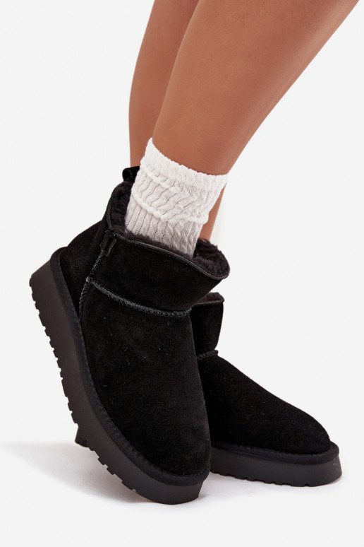 Botas de nieve aisladas de ante sintético con pelo interior Vinceza 97961 negras