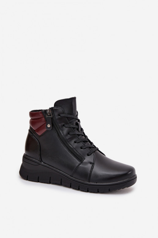 Botines aislados para mujer con plataforma Vinceza 39963 negros