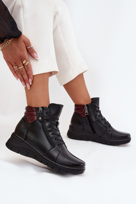 Botines aislados para mujer con plataforma Vinceza 39963 negros