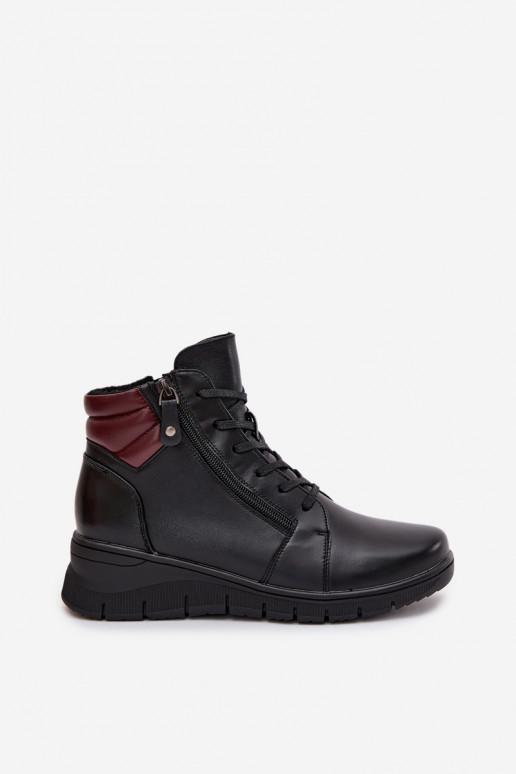 Botines aislados para mujer con plataforma Vinceza 39963 negros
