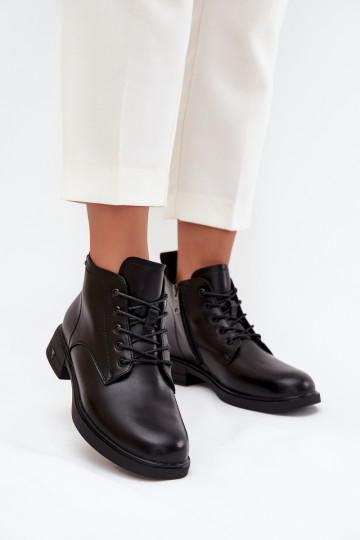 Botines aislados para mujer con tacón bajo Vinceza 39953 negros 2