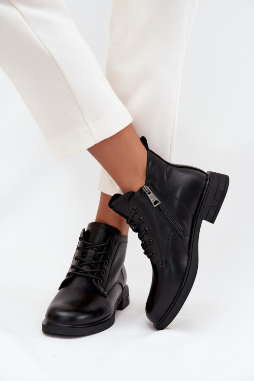 Botines aislados para mujer con tacón bajo Vinceza 39953 negros