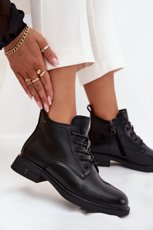 Botines aislados para mujer con tacón bajo Vinceza 39953 negros