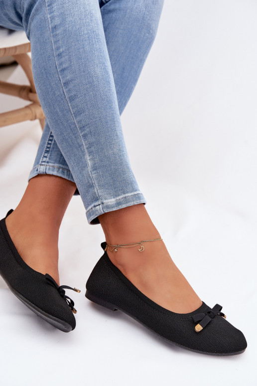 Bailarinas negras con lazos Amelivra