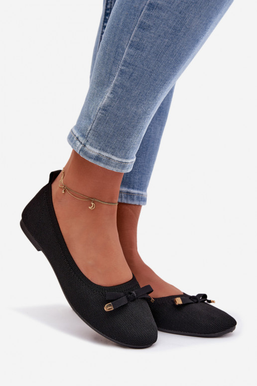 Bailarinas negras con lazos Amelivra