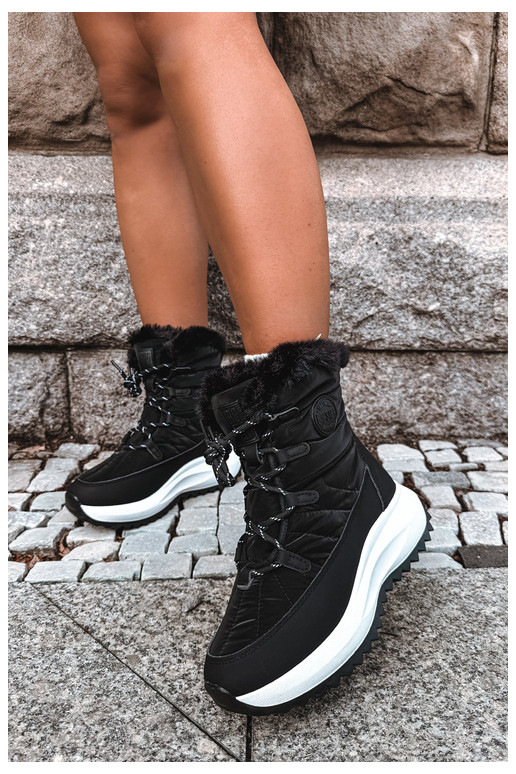 Botas de nieve para mujer con plataforma y pelo negro Big Star