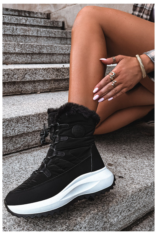 Botas de nieve para mujer con plataforma y pelo negro Big Star