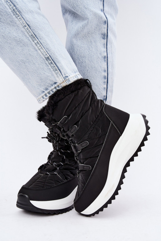 Botas de nieve para mujer con plataforma y pelo negro Big Star