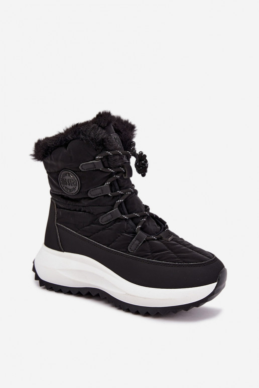 Botas de nieve para mujer con plataforma y pelo negro Big Star