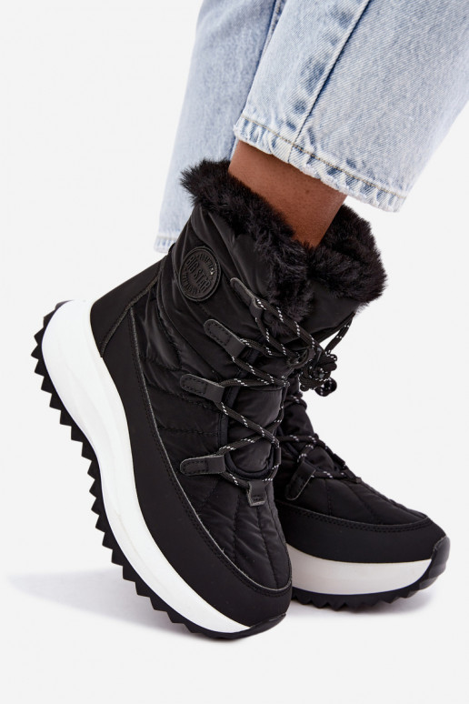 Botas de nieve para mujer con plataforma y pelo negro Big Star